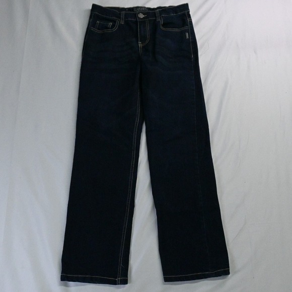 Silver 14 x 29 Garret Straight Leg Adjustable Waist Dark‎ Rinse Flex Denim Jeans - Picture 1 of 5